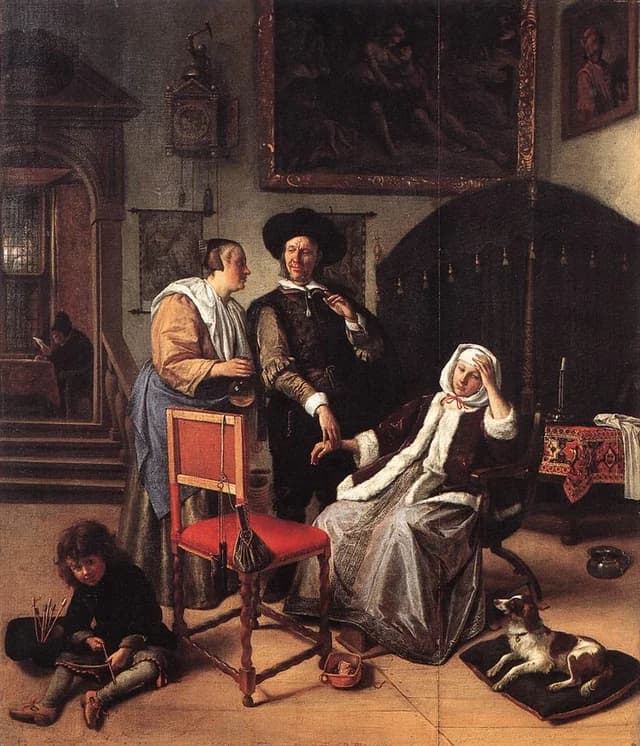 The Doctor's Visit in a Rich Interior