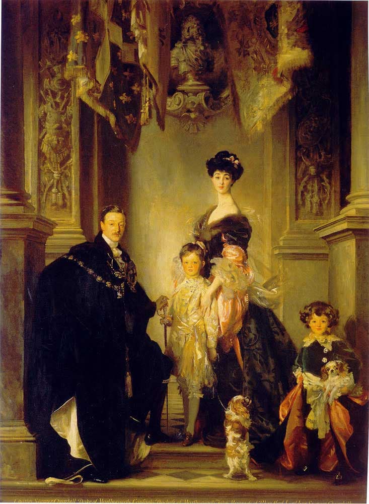 Portrait of the 9th Duke of Marlborough with his family