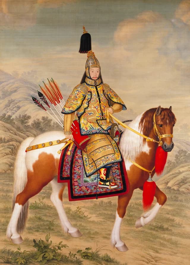 戎装で騎馬の乾隆帝