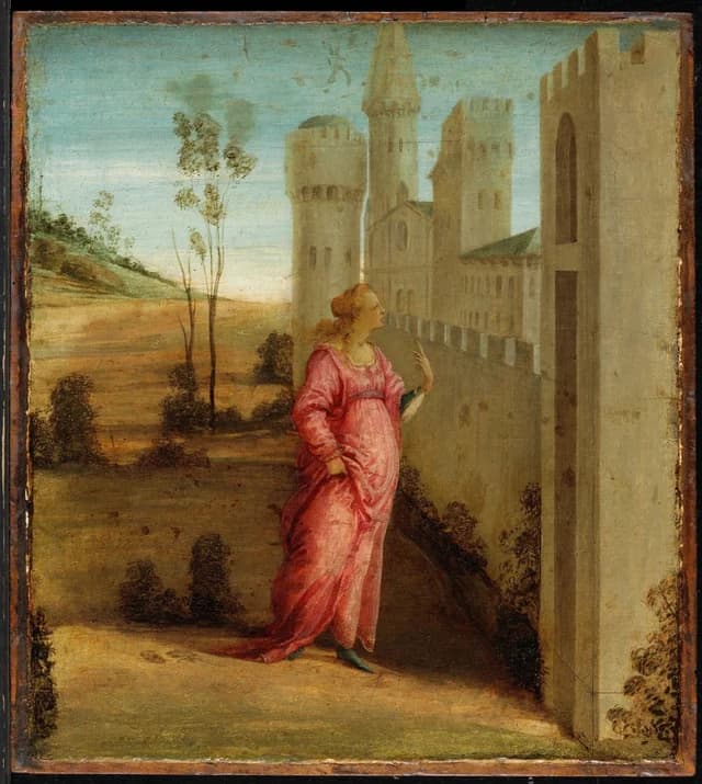Ester alla porta del palazzo