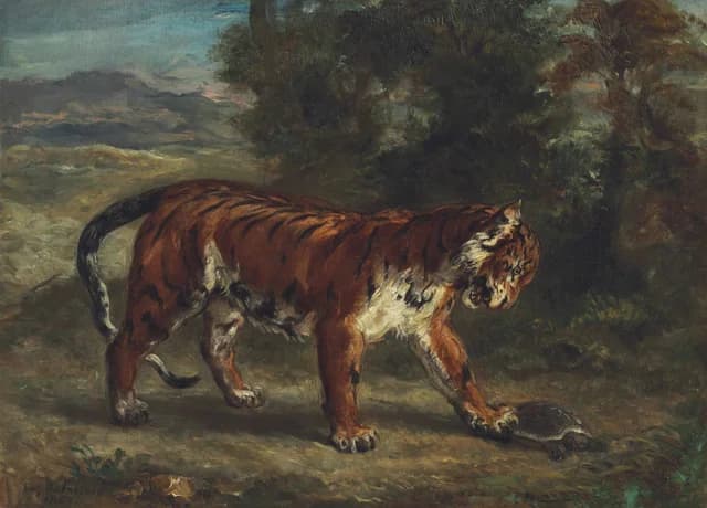 Tiger with a Tortoise