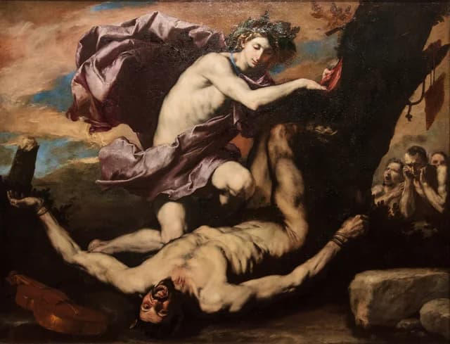 Apollo flaying Marsyas