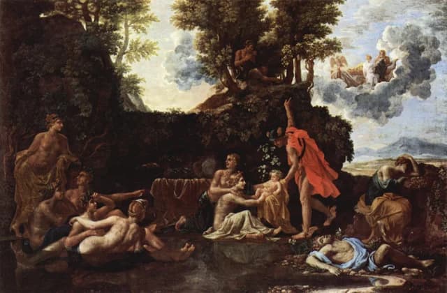 Der kleine Bacchus, den Nymphen von Nysa anvertraut; Der Tod von Echo und Narziss