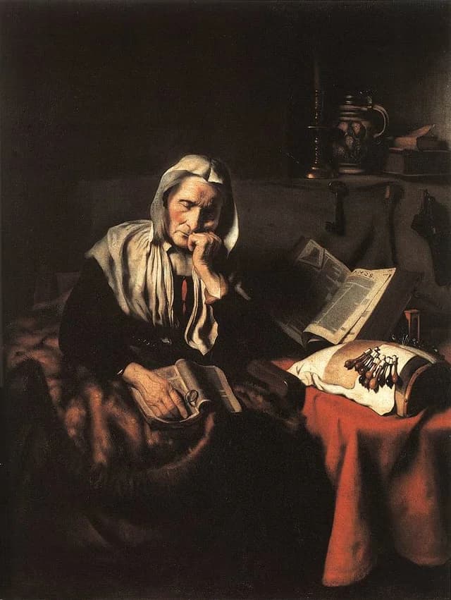 An Old Woman Dozing