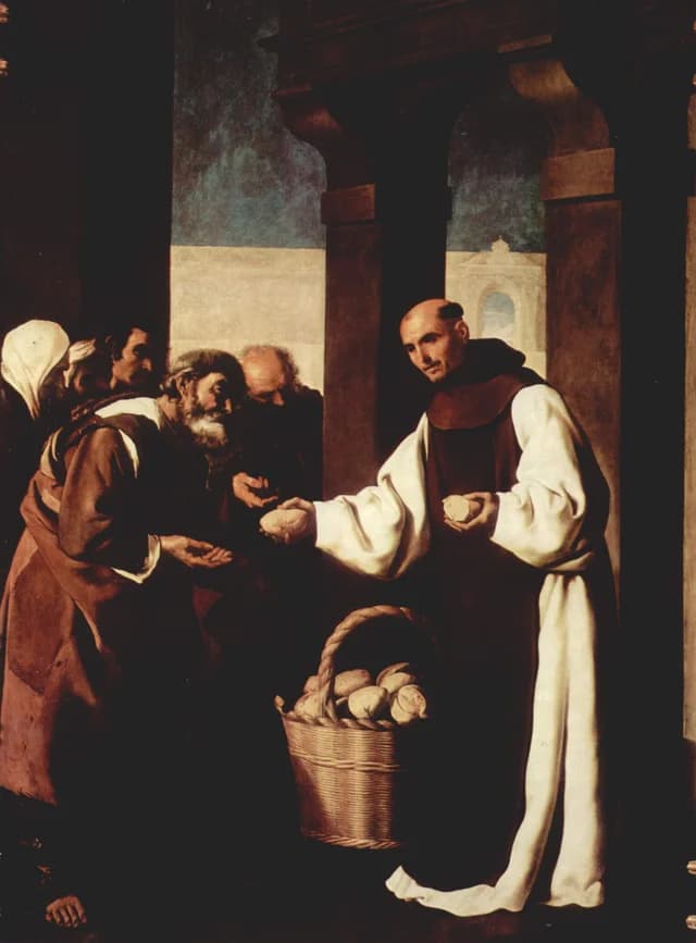 Fra Martín de Vizcaya che elargisce l'elemosina