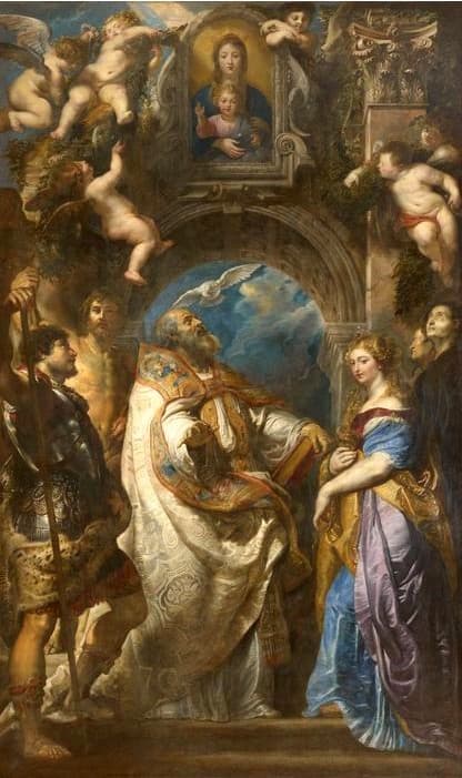 The Madonna of Vallicella adored by St. Gregory with St. Maurus, and St. Papianus; St. Domitilla, with St. Nereus and St. Achilleus