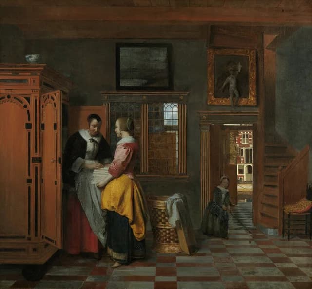 Interior with Women beside a Linen Cupboard