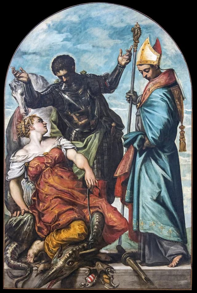Der heilige Ludwig und der heilige Georg mit der Prinzessin