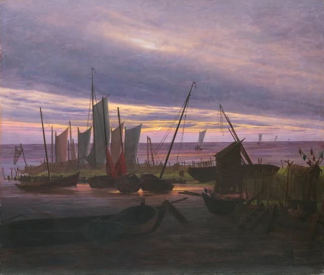 Boats in the Harbour at Evening