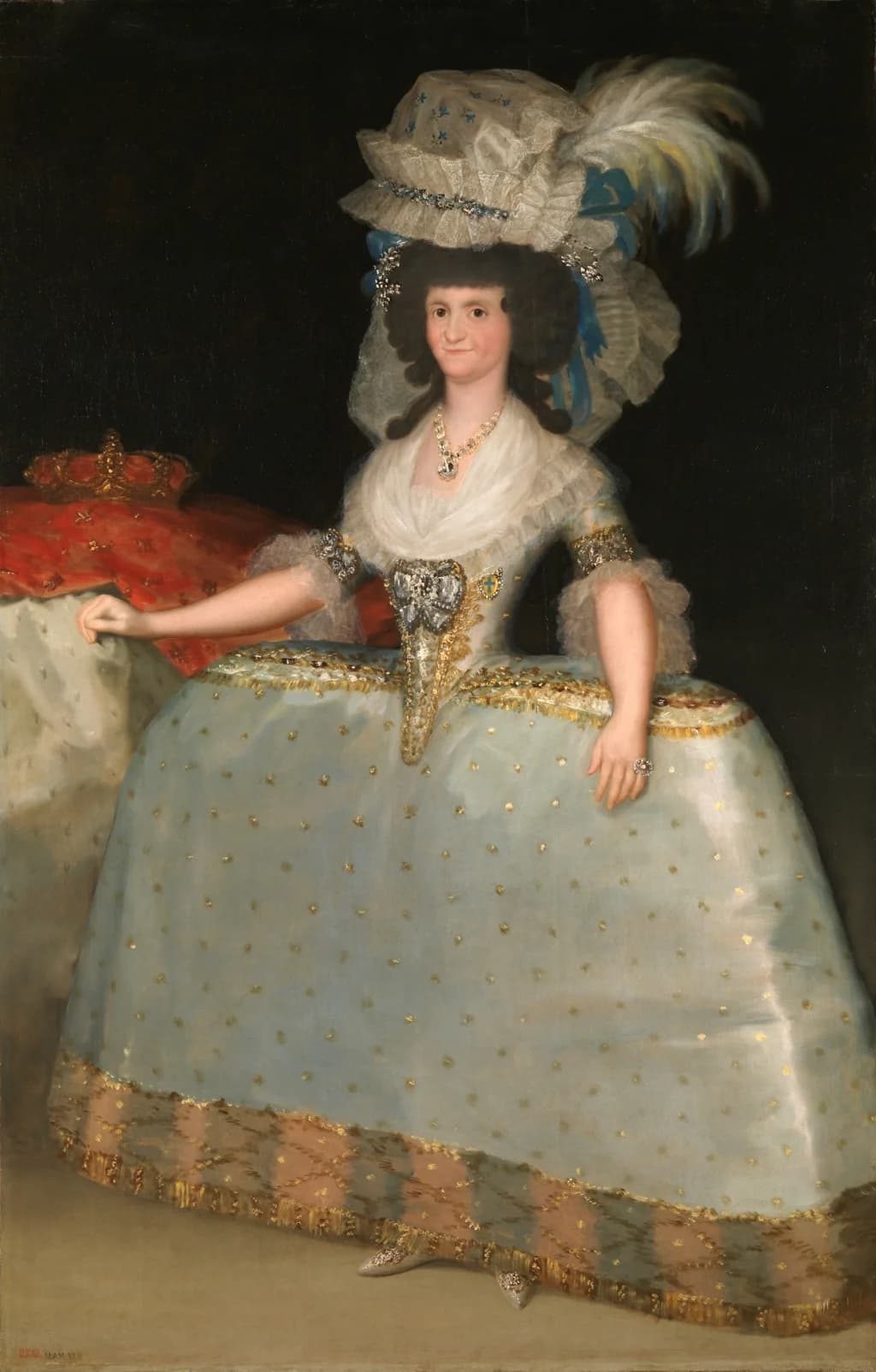 Queen María Luisa in a Dress with hooped Skirt