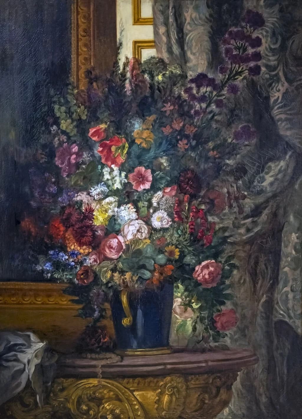Flowers in a blue vase