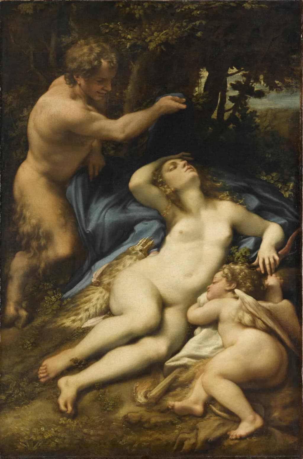 Venus and Cupid with a Satyr