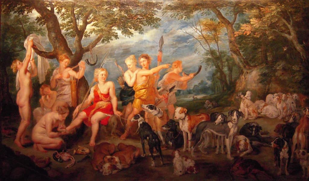 Diana at the Hunt - Diana and Her Nymphs on the Point of Leaving
