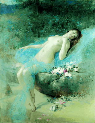 Reclining nude (Une fleur)