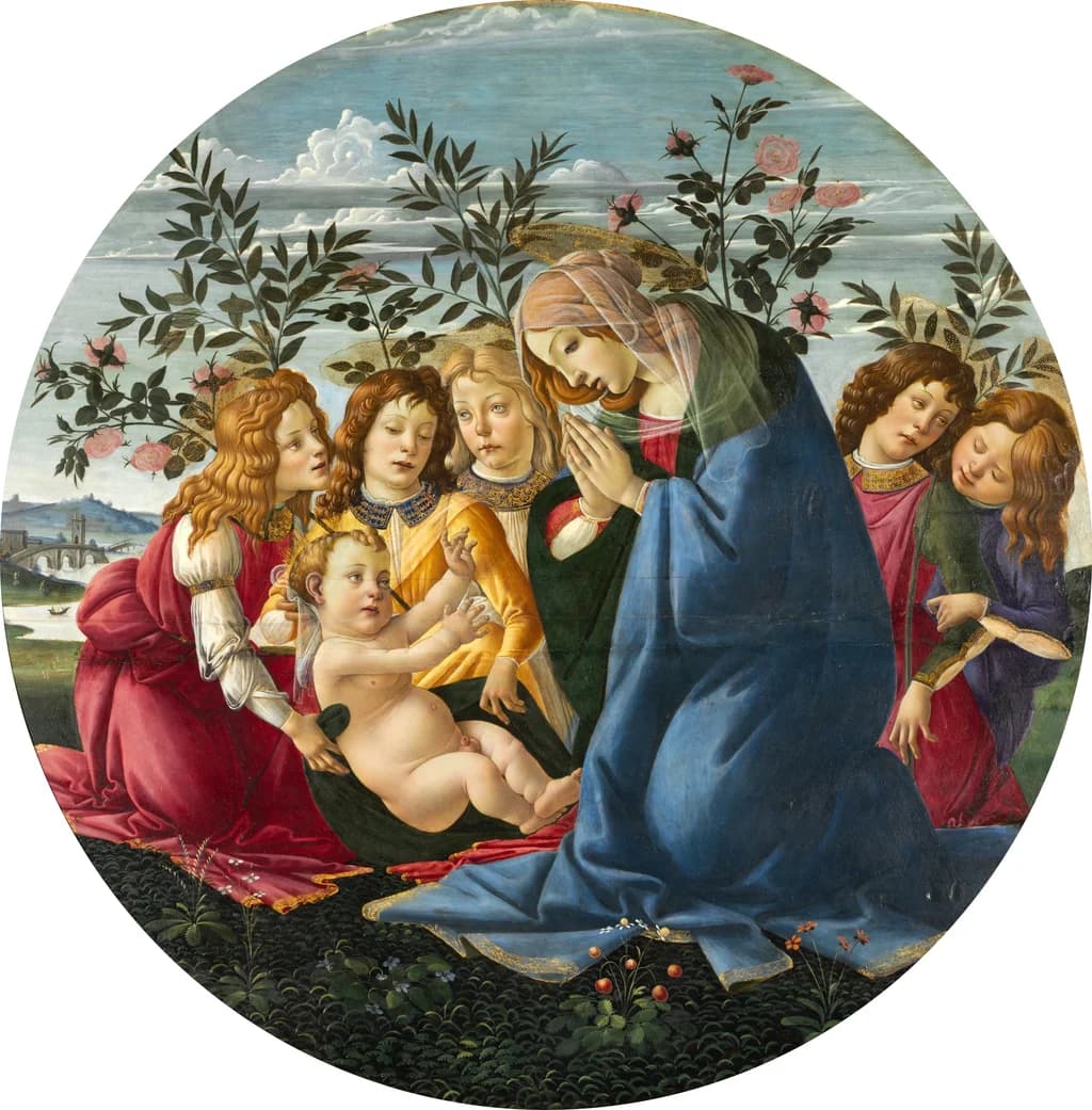 Madonna Adoring the Child with Five Angels