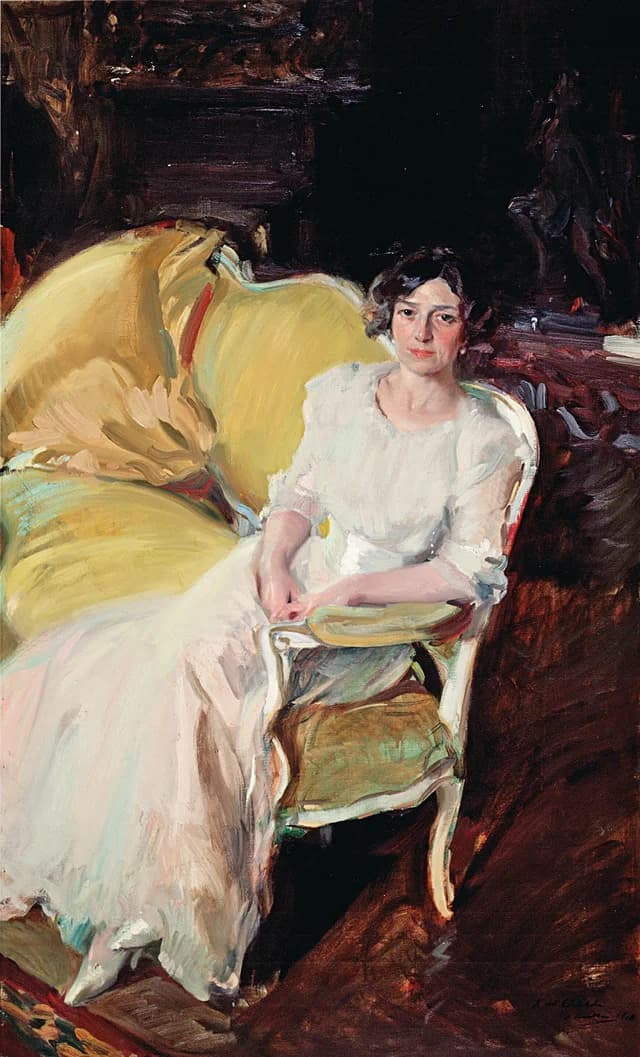 Clotilde seated on the Sofa