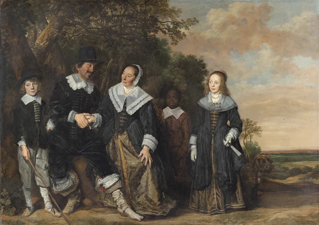 Familiengruppe in einer Landschaft