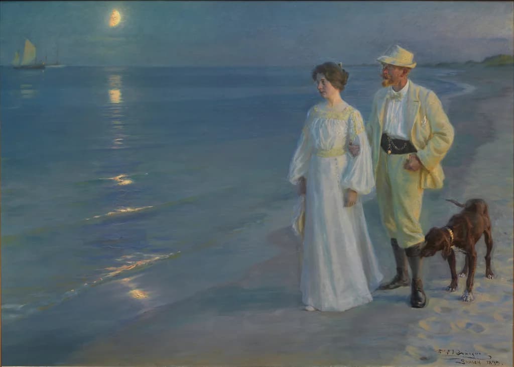 Summer Evening at Skagen Beach – The Artist and his Wife