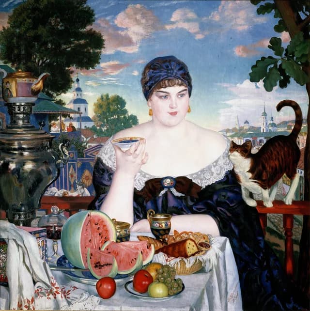 Merchant wife at tea