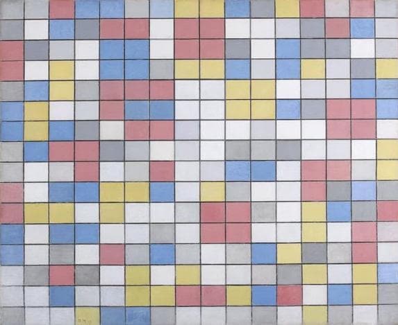 Grid Composition 9: Checkerboard Composition, Bright Colours