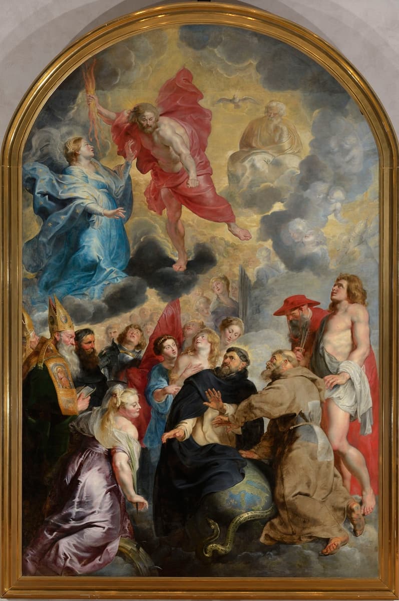 Saint Dominic and Saint Francis Protecting the World from the Wrath of Christ