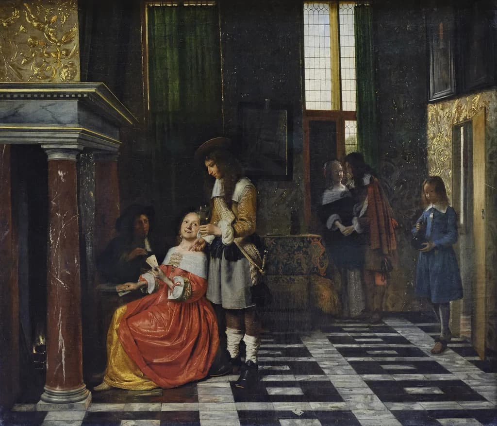 Card Players in an Opulent Interior