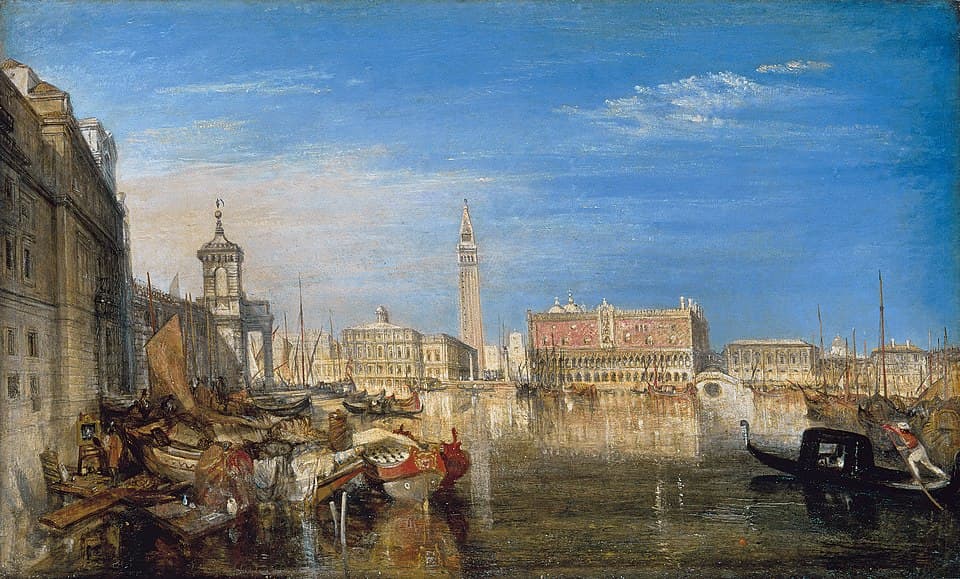 Bridge of Sighs, Ducal Palace and Custom House, Venice: Canaletto painting