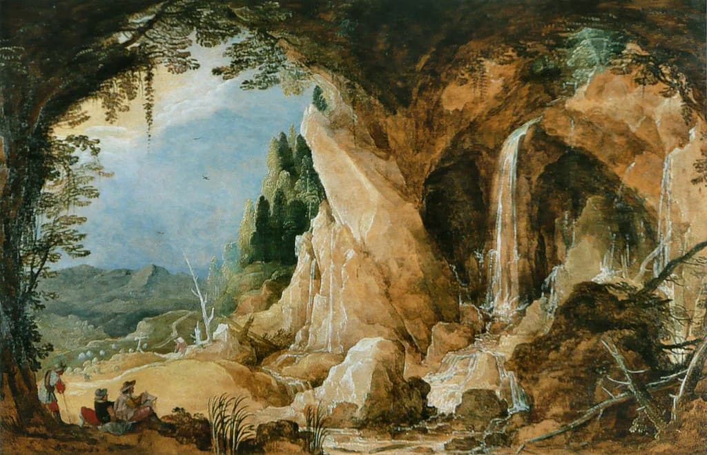Landscape with a cave