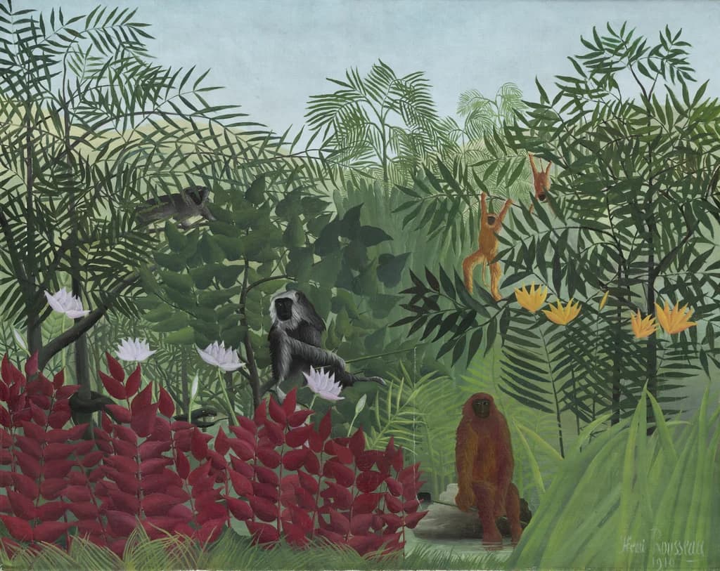 Selva tropical con monos