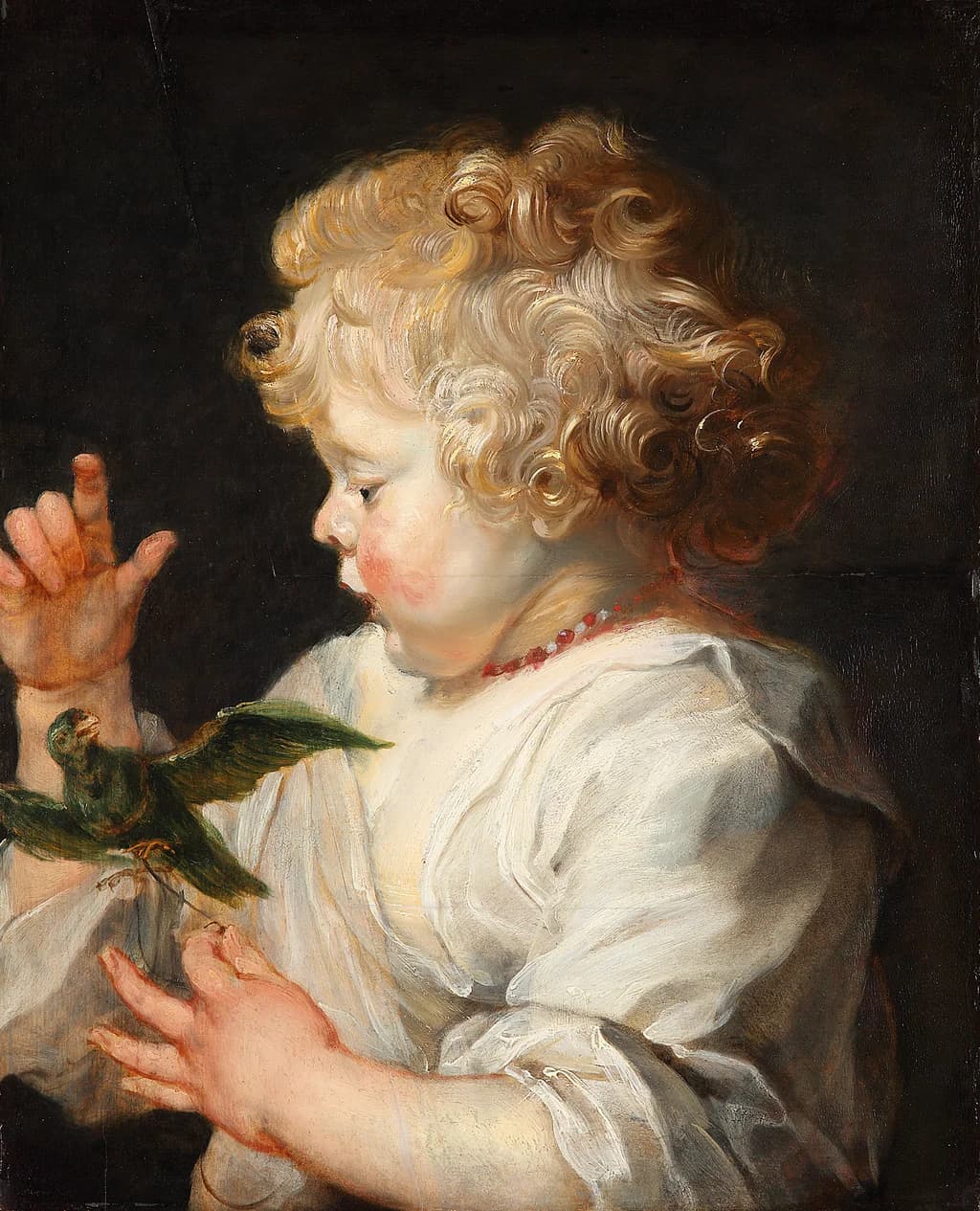 A child with bird