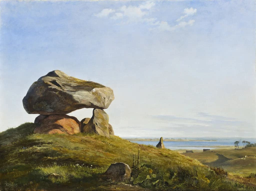 A burial mound from ancient times by Raklev on Refsnæs