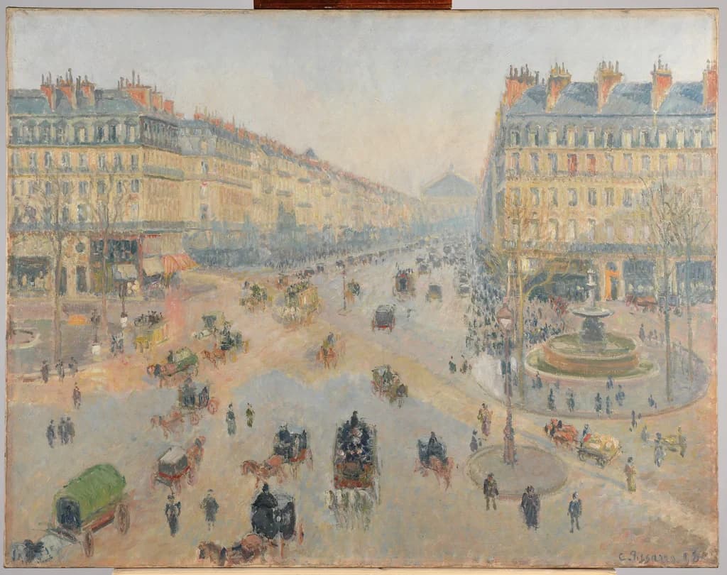 Place du Théâtre-Francais and the Avenue de l'Opéra, Sunlight, Winter Morning