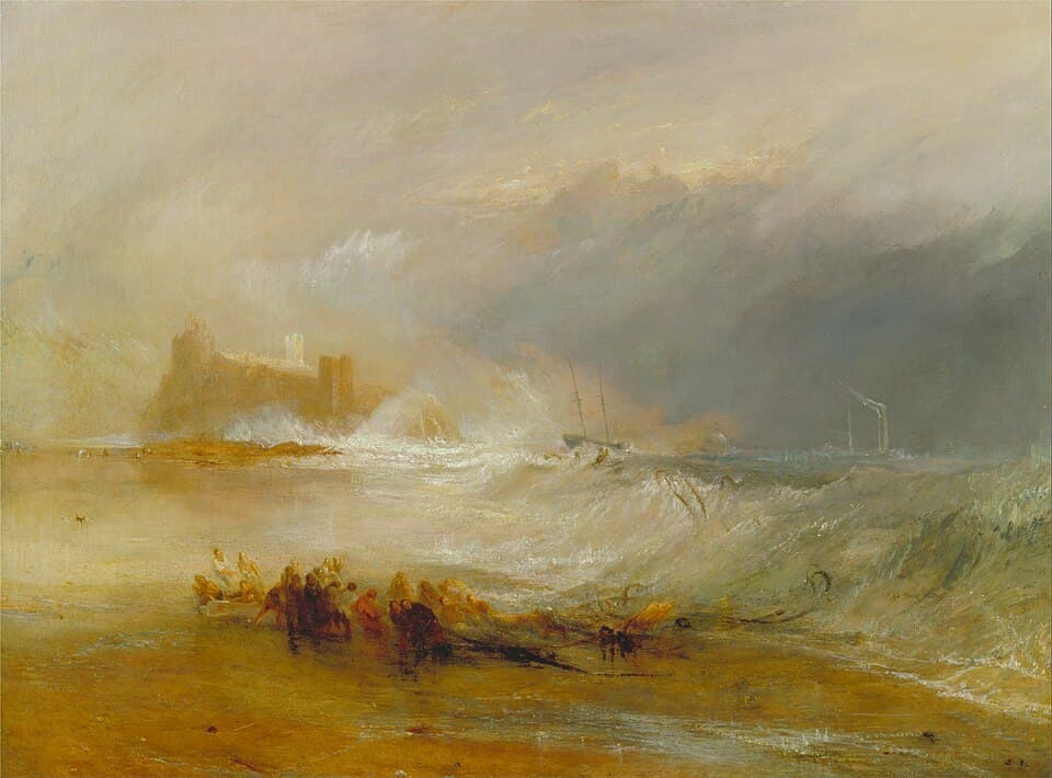 Wreckers -- Coast of Northumberland, with a Steam-Boat Assisting a Ship off Shore