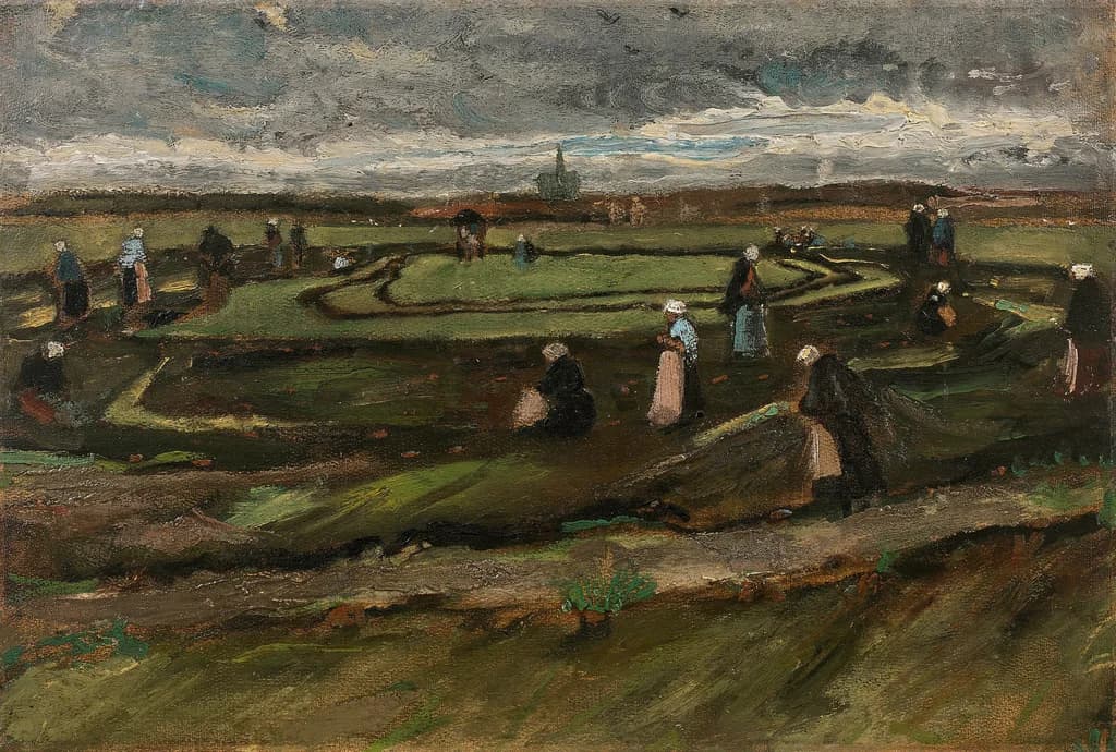 Women Mending Nets in the Dunes