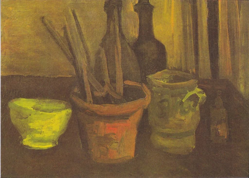 Still Life with Paintbrushes in a Pot