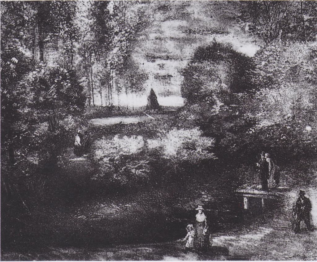 Parsonage Garden at Nuenen with Pond and Figures