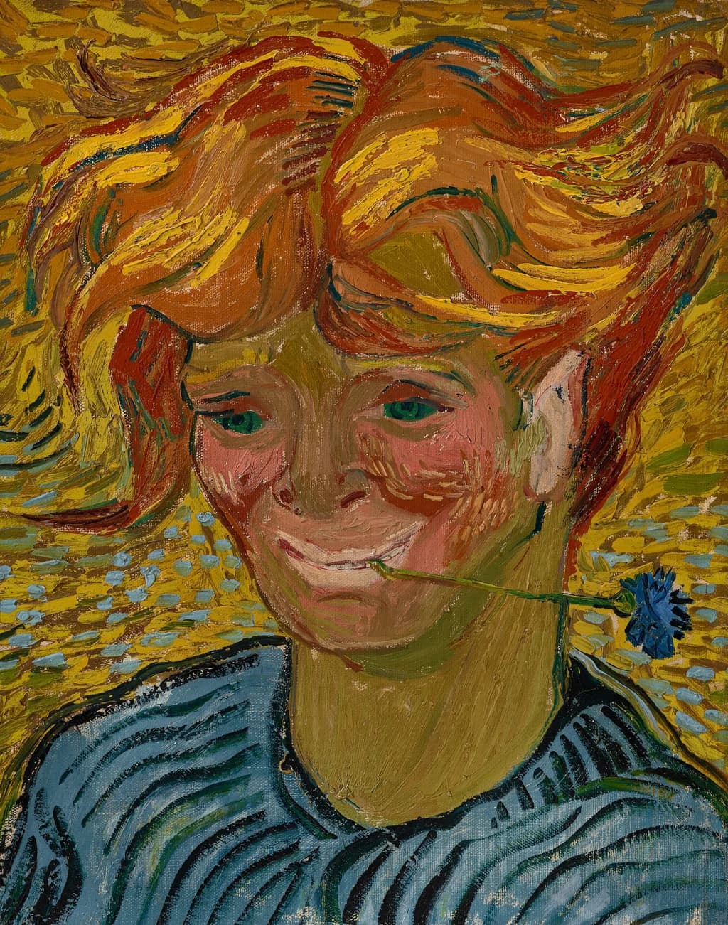 Young Man with Cornflower