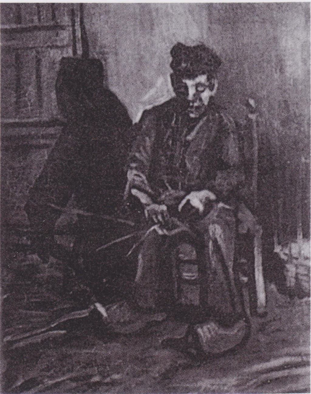 Peasant Making a Basket