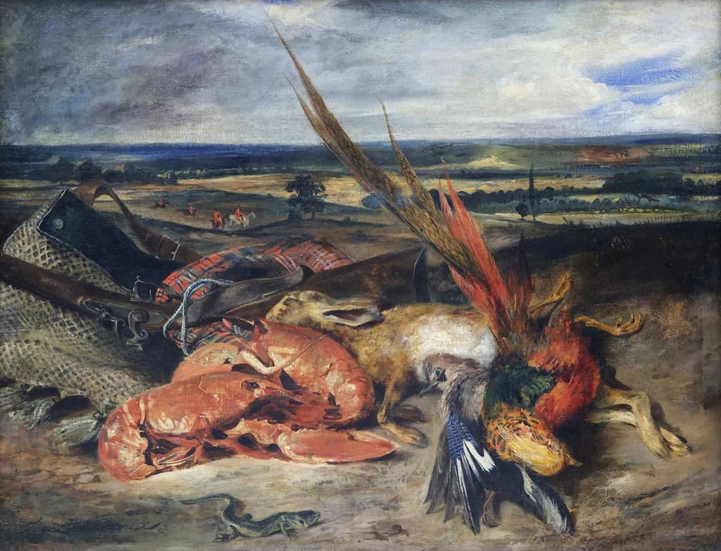 Still Life with Lobster and Hunting and Fishing Trophies