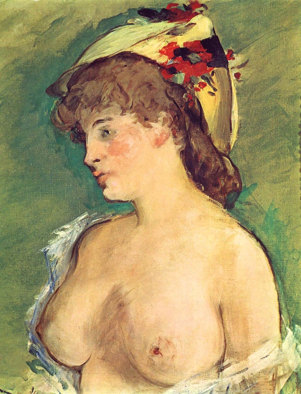 The Blonde with Bare Breasts