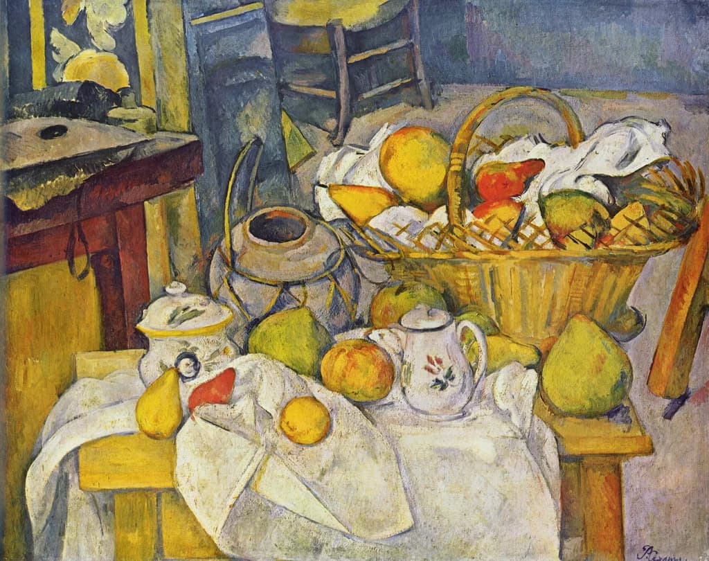 Still life with fruit basket