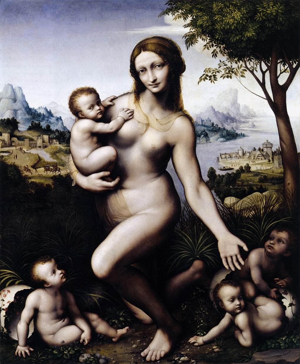 Leda with her children