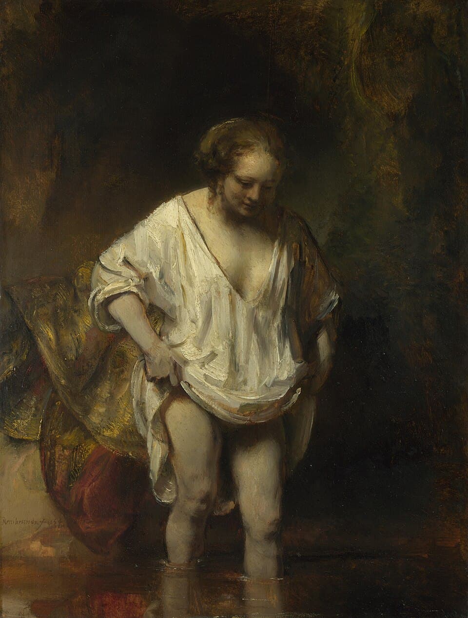 A Woman Bathing in a Stream (Hendrickje Stoffels?)
