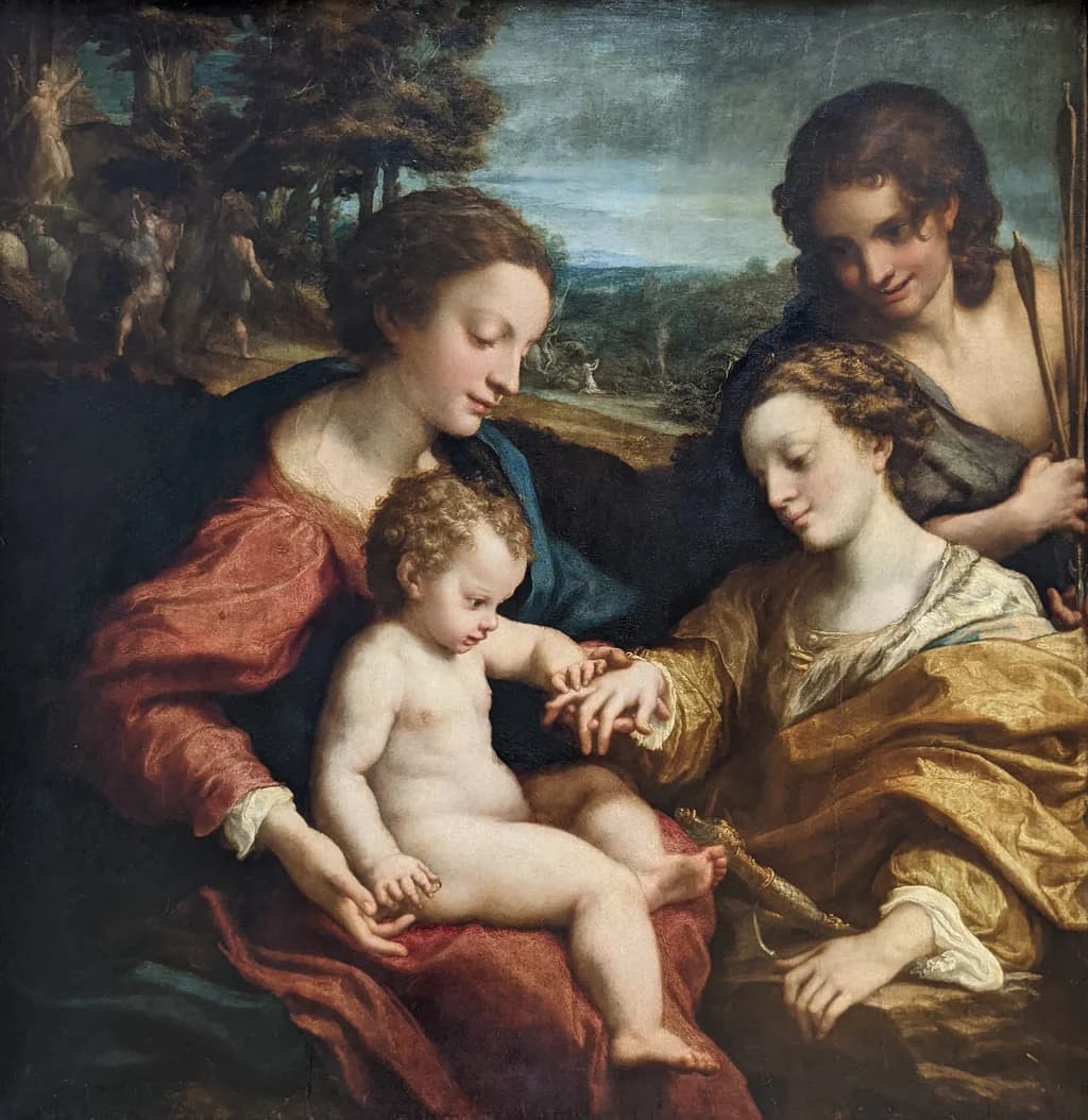 Mystic Marriage of Saint Catherine of Alexandria with Saint Sebastian