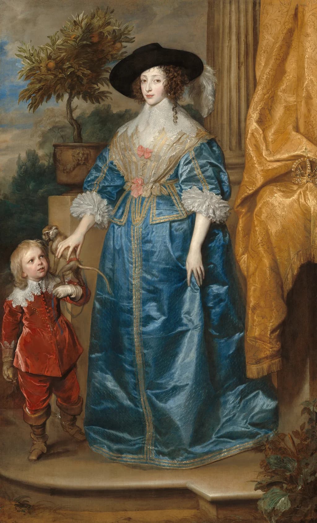 Queen Henrietta Maria with Sir Jeffrey Hudson