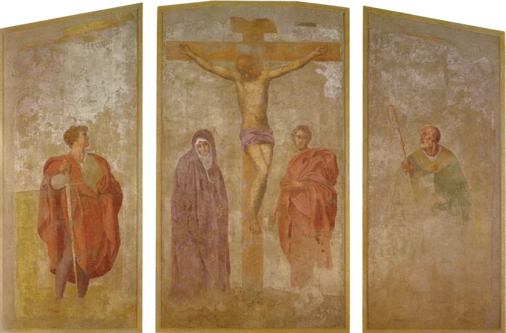 Triptych of the crucifixion of Christ