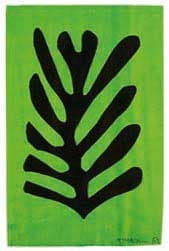 Black Leaf on Green Background