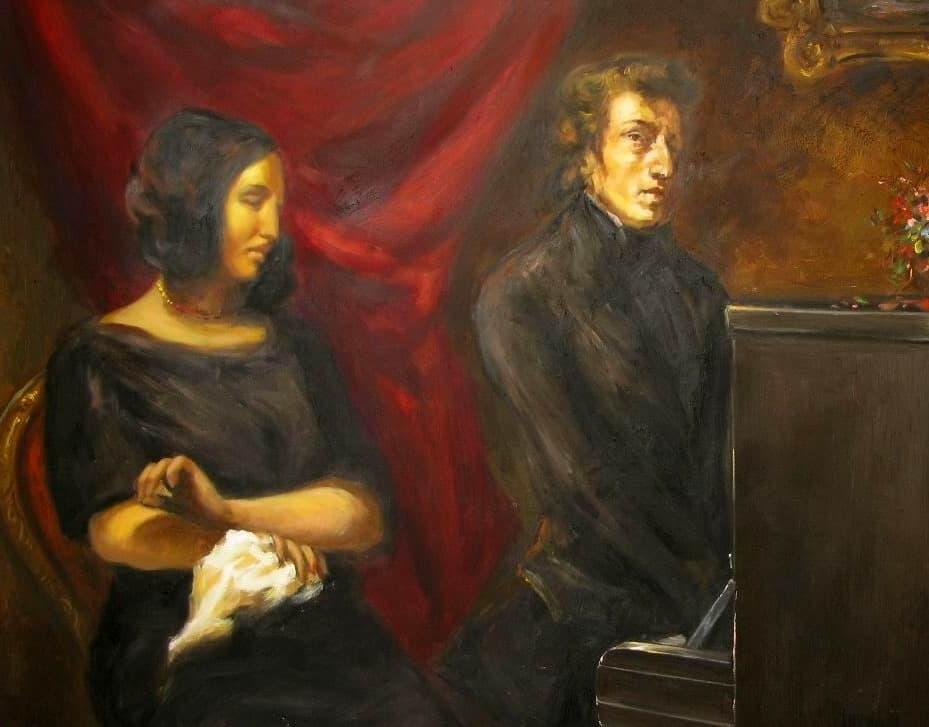 Retrato de Frédéric Chopin y George Sand
