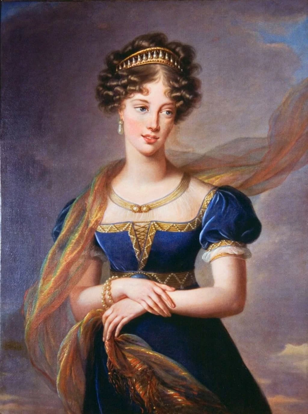 The Duchesse de Berry in a Blue Velvet Dress