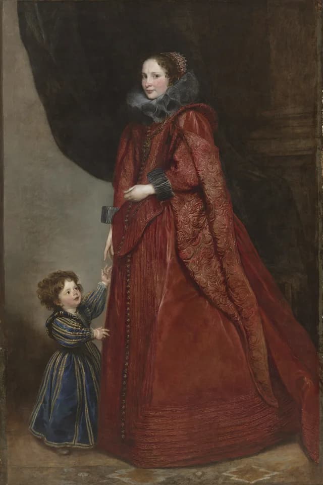Dama genovesa con su hijo